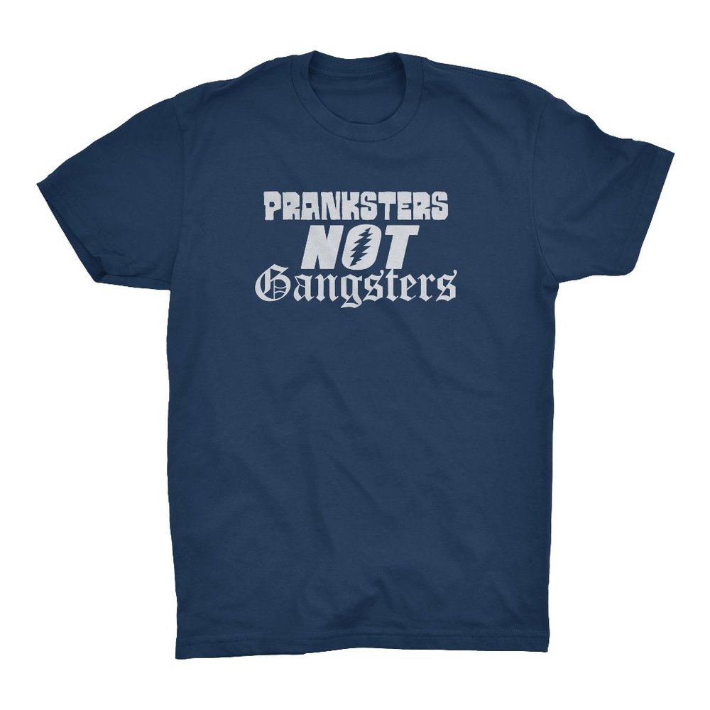 Grateful Dead Pranksters Not Gangsters T-shirt Navy